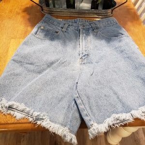 High waist denim short